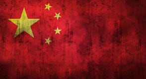 Drapeau chinois chiffonné par grunge rendu 3d Images stock Drapeau chinois chiffonné par grunge rendu 3d Images stock