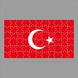 Drapeau de la Turquie des puzzles sur un fond gris illustration libre de droits Drapeau de la Turquie des puzzles sur un fond gris illustration libre de droits