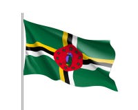 Drapeau de ondulation de la Dominique illustration stock Drapeau de ondulation de la Dominique illustration stock