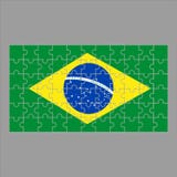 Drapeau de puzzle du Brésil sur le fond gris illustration de vecteur Drapeau de puzzle du Brésil sur le fond gris illustration de vecteur