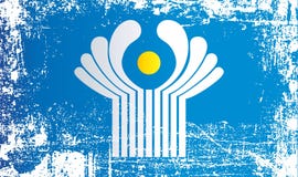 Drapeau du Commonwealth des États indépendants Taches sales froissées illustration libre de droits Drapeau du Commonwealth des États indépendants Taches sales froissées illustration libre de droits