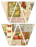 Drapeaux imprimables de guirlande d'étamine de bannière de style de vintage de DIY avec de vieilles magazines collaged illustration de vecteur Drapeaux imprimables de guirlande d'étamine de bannière de style de vintage de DIY avec de vieilles magazines collaged illustration de vecteur