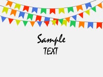 Drapeaux lumineux multicolores de fête, guirlandes de l'étamine d'isolement sur le fond blanc Texte témoin Illustration de vecteu illustration libre de droits Drapeaux lumineux multicolores de fête, guirlandes de l'étamine d'isolement sur le fond blanc Texte témoin Illustration de vecteu illustration libre de droits