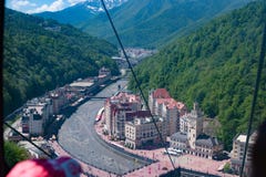 Draufsicht Krasnaya Polyana lizenzfreies stockbild Draufsicht Krasnaya Polyana lizenzfreies stockbild