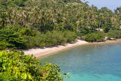 Draufsicht über die tropische Strandlandschaft in Thailand, Phangan stockbild Draufsicht über die tropische Strandlandschaft in Thailand, Phangan stockbild