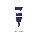 drawing icon on white background. Simple element illustration from construction tools concept vector illustration drawing icon on white background. Simple element illustration from construction tools concept vector illustration