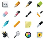 Drawing and Writing tools icon set
