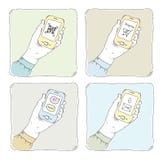 Using smartphone illustration set stock illustration Using smartphone illustration set stock illustration
