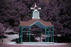 Dream Afternoon Gazebo With Clock Tower stock images Dream Afternoon Gazebo With Clock Tower stock images