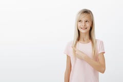 Dreamy creative girl seeing something amazing. Portrait of positive adorable female child with blond hair, looking and stock images Dreamy creative girl seeing something amazing. Portrait of positive adorable female child with blond hair, looking and stock images