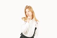 Young beautiful teenager model girl posing over white isolated background showing emotional facial expressions. stock photography Young beautiful teenager model girl posing over white isolated background showing emotional facial expressions. stock photography