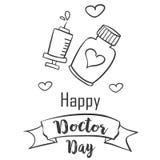 Drenaje de la mano del día del doctor de la colección libre illustration Drenaje de la mano del día del doctor de la colección libre illustration