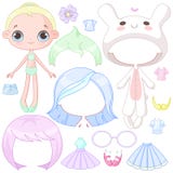 Dress up doll stock illustration Dress up doll stock illustration