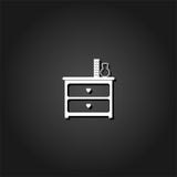 Dresser with vases icon flat. vector illustration Dresser with vases icon flat. vector illustration