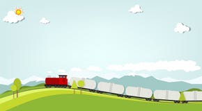 Drev på en bakgrund av berg vektor illustrationer Drev på en bakgrund av berg vektor illustrationer
