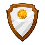 Drewniana plakiety nagrody deska z złotym medalem Ilustracja osłona dla sportów lub korporacyjnych rywalizacj ilustracji Drewniana plakiety nagrody deska z złotym medalem Ilustracja osłona dla sportów lub korporacyjnych rywalizacj ilustracji
