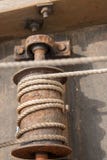 Drewniany winch w starej łodzi zdjęcia stock Drewniany winch w starej łodzi zdjęcia stock