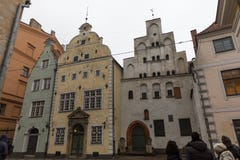 Drie Broershuizen in Riga, Letland royalty-vrije stock afbeelding Drie Broershuizen in Riga, Letland royalty-vrije stock afbeelding