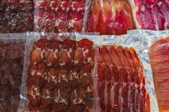 Dried meat on the market in Montenegro. royalty free stock images Dried meat on the market in Montenegro. royalty free stock images