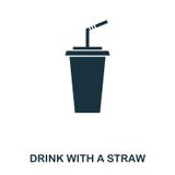 Drink With A Straw icon. Mobile apps, printing and more usage. Simple element sing. Monochrome Drink With A Straw icon vector illustration Drink With A Straw icon. Mobile apps, printing and more usage. Simple element sing. Monochrome Drink With A Straw icon vector illustration
