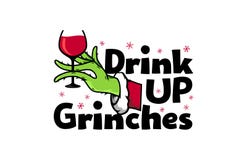 Drink Up Hands Grinches Christmas Royalty Free Stock Images
