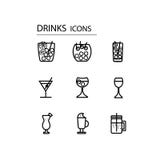 Drinks icons set.For different design stock illustration Drinks icons set.For different design stock illustration