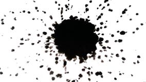 Dripping and Spreads Black Ink Drops on a White Background Stock Footage -  Video of decorative, dirt: 81075800