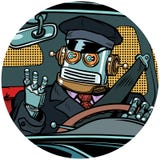 Driver robot drone pop art avatar character icon vector illustration Driver robot drone pop art avatar character icon vector illustration
