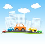 Driving In Cartoon City Royalty Free Stock Photography