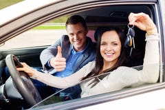 Driving instructor and woman student Royalty Free Stock Photo Driving instructor and woman student Royalty Free Stock Photo