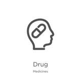 Drogenikonenvektor von der Medizinsammlung Dünne Linie Drogenentwurfsikonen-Vektorillustration Entwurf, dünne Linie Drogenikone f stock abbildung Drogenikonenvektor von der Medizinsammlung Dünne Linie Drogenentwurfsikonen-Vektorillustration Entwurf, dünne Linie Drogenikone f stock abbildung