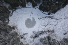 Drone view of frozen lake royalty free stock images Drone view of frozen lake royalty free stock images