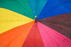 Drop on vivid color umbrella Royalty Free Stock Photography Drop on vivid color umbrella Royalty Free Stock Photography