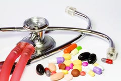 Drug And Stethoscope Stock Photography