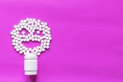 Drug for treatment medication.Arrange for a smiley face. stock photography Drug for treatment medication.Arrange for a smiley face. stock photography