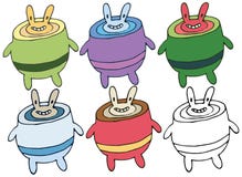 Druk kreskówki doodle potwora avocado ręki karmowego remisu ręki remisu szczęśliwy set ilustracja wektor Druk kreskówki doodle potwora avocado ręki karmowego remisu ręki remisu szczęśliwy set ilustracja wektor