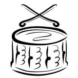 The drum and crossed drumsticks royalty free illustration The drum and crossed drumsticks royalty free illustration