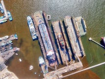 Dry Dock Aerial taken in January 2018 stock images Dry Dock Aerial taken in January 2018 stock images