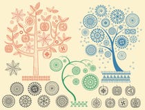 Drzewo wzory z różną elementu wektoru ilustracją Aztek cywilizacj Majscy antyczni ornamenty ilustracja wektor Drzewo wzory z różną elementu wektoru ilustracją Aztek cywilizacj Majscy antyczni ornamenty ilustracja wektor
