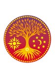 Drzewo życie w okręgu mandala duchowy symbol ilustracji Drzewo życie w okręgu mandala duchowy symbol ilustracji