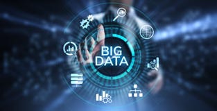 Du?y dane analityka technologii interneta technologii poj?cie Biznesmena odciskania guzik na wirtualnym ekranie royalty ilustracja Du?y dane analityka technologii interneta technologii poj?cie Biznesmena odciskania guzik na wirtualnym ekranie royalty ilustracja