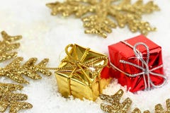 Duas caixas de presente do Natal imagens de stock Duas caixas de presente do Natal imagens de stock