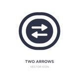 duas setas que apontam o ícone direito e esquerdo no fundo branco Ilustração simples do elemento do conceito de UI ilustração stock duas setas que apontam o ícone direito e esquerdo no fundo branco Ilustração simples do elemento do conceito de UI ilustração stock