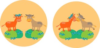 Duas vacas em campos do prado ilustração royalty free Duas vacas em campos do prado ilustração royalty free