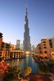 Dubai Burj Khalifa skyscraper night evening twilight blue hour Royalty Free Stock Photography Dubai Burj Khalifa skyscraper night evening twilight blue hour Royalty Free Stock Photography
