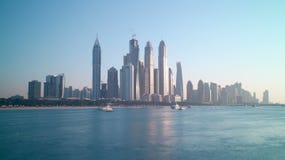 Dubai marina panoramic 4k time lapse