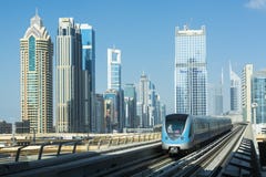 Dubai Metro. (In Arabic: مترو دبي) is the world's longest fully automated metro network (75 km). Dubai, UAE, United Arab Emirates Dubai Metro. (In Arabic: مترو دبي) is the world's longest fully automated metro network (75 km). Dubai, UAE, United Arab Emirates