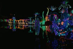 DUBAI, UAE - 6 de enero: Resplandor del jardín de Dubai en Dubai, UAE, según lo visto en Jann 06, 2019 Se separa a través de 40 a imagen de archivo libre de regalías DUBAI, UAE - 6 de enero: Resplandor del jardín de Dubai en Dubai, UAE, según lo visto en Jann 06, 2019 Se separa a través de 40 a imagen de archivo libre de regalías