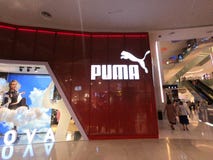 Dubai, UAE February 2019 - Puma store located in Dubai Mall, Dubai. Puma is a European sportswear company that designs and royalty free stock photo Dubai, UAE February 2019 - Puma store located in Dubai Mall, Dubai. Puma is a European sportswear company that designs and royalty free stock photo
