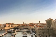 Dubrovnik old harbour is a great place to relas and watch boats go in and out royalty free stock photos Dubrovnik old harbour is a great place to relas and watch boats go in and out royalty free stock photos